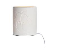 Gilde Lampe en porcelaine « tête de cheval » en forme d'ellipse, blanc, culot E14, max. 40 W, sans ampoule.
