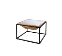 GILDE Moorea Table d'appoint carrée en métal - Hauteur 60 cm x Largeur 60 cm - Marron/Noir - Table Basse