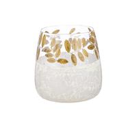 GILDE Photophore en Verre - Design Conique en Forme de Feuille - Vert/Blanc - Hauteur 20 cm x Ø 19 cm
