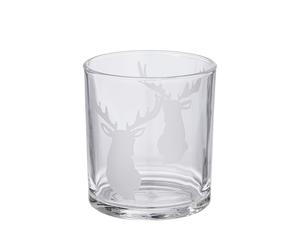 Gilde Photophore tête de cerf en verre 12,5 cm