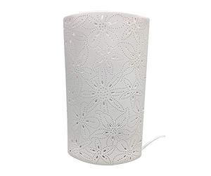 Gilde «prickel porzellanlampe de Fleur Petit modèle 28 cm, Porcelaine Lampe Artisanat