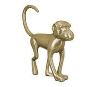 Gilde Sculpture décorative Animale AFFE - en Aluminium - Figurine décorative pour Salon, Bureau - Cadeau - Couleur : doré - Hauteur 34 cm