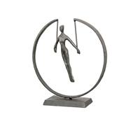 Gilde Sculpture décorative Gymnaste - Figurine Femme dans Un Anneau - Figurine de Femme décorative pour Salon, Chambre à Coucher - Couleur : Marron - 20 x 21 cm
