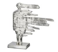 Gilde Sculpture en Aluminium - Motif Femme - Argenté - Hauteur : 38 cm - Largeur : 36 cm