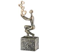 GILDE Sculpture Flying Hearts - Bronze - Résine - Finition Antique - Motif cœur - Hauteur 24 cm x Largeur 10 cm - Décoration