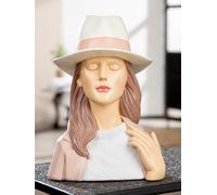 Gilde Statuette Lady Adeline en résine texturée Blanche, 28 cm de Haut, 21 cm de Large, 18 cm de Profondeur, Forme féminine