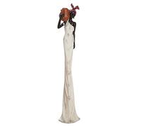 Gilde Tortuga en Poly Africaine - 16,5 x 82 x 16 cm - Blanc/crème/Marron foncé/Rouge - avec pichet en Terre Cuite