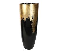 Gilde Übertopf XXL, "Konus", Fiberglas, Poly, schwarz, goldfarben, VE 1, H. 100 cm, D. 38 cm 89261 4001250892618