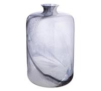 GILDE Vase à col Fumo en Verre - Hauteur 32 cm x Ø 20 cm - Noir/Blanc - Vase décoratif