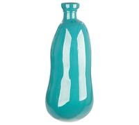 GILDE Vase de Sol Sylt en Verre - Bleu - Hauteur : 51 cm x Ø 22 cm - Fabrication européenne - Vase décoratif en Verre