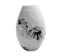 Gilde Vase décoratif Moderne Vase à Fleurs Vase de Table en céramique Blanc/Argent Hauteur 20 cm