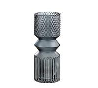 GILDE Vase en Verre Vase décoratif - Vase à Fleurs en Verre - Couleur: Gris - Hauteur 25 cm