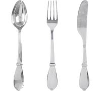 Gilde Wandobjekt, Besteck, " XL Besteck", Aluminium, silberfarben, L. 11 cm, B. 17 cm, H. 94 cm 43100 4063387431009 3 Stück (3-fach sortiert)