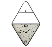 Gilde Wanduhr, Regal, Raute, "Kreale", Metall, creme, schwarz, VE 1, L. 9 cm, B. 42 cm, H. 65 cm 54762 4063387547625