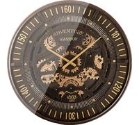 Gilde Wanduhr, rund, "Avento", Zahnradmotiv, Metall, bronzefarben, VE 1, L. 8 cm, D. 59 cm 52657