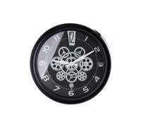 Gilde Wanduhr, rund, "Pinon", Zahnradmotiv, Glas, Metall, schwarz, VE 1, L. 9.5 cm, D. 43 cm 50288 4001250502883
