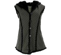 Gilet boho, doublure en polaire "teddy", motif imprimé sur toute la surface, coton, violet, sans manches