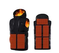 Gilet Chauffant Homme Femme à Capuche Vestes ImperméAble Sans Manches Avec 9 Zones De Chauffage 3 TempéRatures RéGlables Gilet Hiver Chaud Doudoune Pour Motocyclettes Camping RandonnéE PéDestre