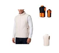 Gilet Chauffant Intelligent 10 Zones Thermiques, Tissu Polaire Doux Modèle | Mixte Homme Femme, Double Commande USB 3 Niveaux de Chaleur Hivernal Gilet Réchauffant Confortable Sans Manche