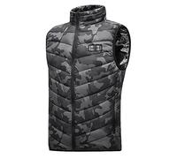 Gilet chauffant pour homme - Impression camouflage - 5 zones de chauffage - Gilet chauffant électrique - Grandes tailles - Veste chauffante avec 3 niveaux de température - Veste d'hiver pour chasse,