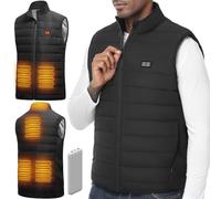 Gilet chauffant, veste chauffante homme femme avec batterie incluse, 7,4V/5V blouson chauffant, manteau Électrique avec 3 Niveau de chauffant | 6 zones chauffante, doudoune homme, Hiver Vêtement