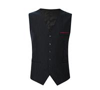 Gilet de costume noir pour homme - Gilet coupe ajustée pour homme, gilet de costume décontracté, gilet de mariage de couleur unie, gilet élégant en coton pour homme, pour le travail, les affaires