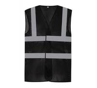 Gilet de sécurité haute visibilité - maille ajourée recyclée Yoko - black - L L