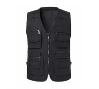 Gilet de travail d'été pour hommes : gilet d'extérieur pour hommes 7XL grande taille mince gilet de pêche avec de nombreuses poches veste softshell légère sans manches gilet multifonction gilets