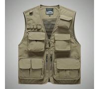 Gilet de travail extérieur multi-poches pour hommes, gilet sans manches à poches compartimentées, pour les trajets quotidiens et les sports L,M,S,XL,XS,XXL,XXS,XXXL,XXXXLUnicoloreTissu tissé