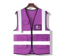 Gilet de travail violet pour hommes et femmes, multi-poches, construction, bâtiment, sécurité, vêtements de travail haute visibilité Dark Green