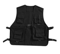 Gilet de voyage pour homme gilet utilitaire vintage multi-poches cargo en polyester avec boucle pour le camping en plein air vêtements d'extérieur tactiques XL