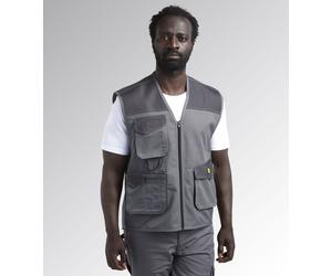 GILET DIADORA 3 POCHES GRIS MÉTAL MOVER POLY - 160302 75070 S