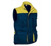 Gilet Doudoune De Travail Sans Manches - Homme - Ref Thunder - Navy Jaune