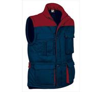 Gilet Doudoune De Travail Sans Manches - Homme - Ref Thunder - Navy Rouge