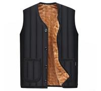Gilet en polaire épaisse pour homme - Intérieur chaud - Anti-froid - Sans manches - Pour le printemps et l'automne - Utilisation quotidienne décontractée - Grande taille (3XL noir)