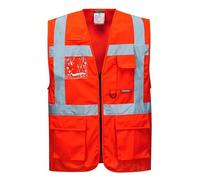 Portwest Gilet Hi-Vis Executive - Berlin, Couleur: Rouge, Taille: XL, S476RERXL