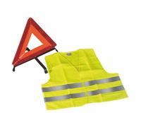 Gilet haute visibilité jaune + triangle de signalisation - Kit - Viso