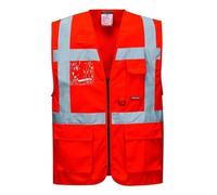 Portwest Gilet Hi-Vis Executive - Berlin, Couleur: Rouge, Taille: XXXL, S476RERXXXL