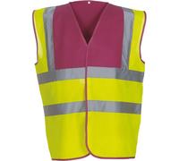 Gilet haute visibilité YOKO Fuschia / Jaune S