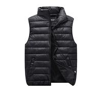 Gilet matelassé épais pour l'hiver, veste chaude sans manches rembourrée avec poches zippées et col montant, gilet à isolation thermique pour quart de travail, travail en entrepôt ou livraison
