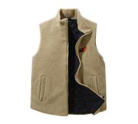 Gilet polaire d'hiver pour homme | Gilet de travail sans manches chauffant à fermeture éclair, veste légère pour adulte(Khaki,13X-Large)