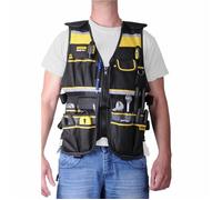 Stanley Gilet d'outils FatMax FMST1-71181, nombreuses poches, bretelles ajustables, XL Jaune/Noir
