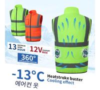Gilet rafraîchissant d'été, protection solaire, multi-poches, vêtements de travail, vêtements climatisés à chargement USB 5V, gilet de pêche en plein air Green