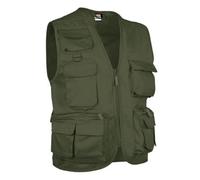 Gilet reporter multipoches sans manches - SAFARI vert olive militaire S