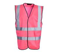 Gilet sans manches haute visibilité rose - 4XL de Blackrock, sécurité, réfléchissant, EPI haute visibilité, vêtements de travail, hommes et femme