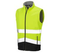 Gilet sans manches haute visibilité Softshell Result HIGH VIZ - Jaune / Noir L