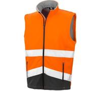 Gilet sans manches haute visibilité Softshell Result HIGH VIZ - Orange / Noir XXXL