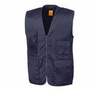 Gilet sans manches reporter multi-poches polycoton Result Bleu Marine S