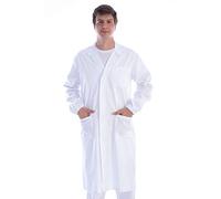 Gima - Blanc Manteau avec automatique, coton/polyester, unisexe, Lab, médecin, Soins de santé, Professional Porter, S, blanc, 1