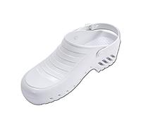 Gima - Sabots Professionnels avec Bride Inclinable et Réglable, Anatomique, Unisexe, Antidérapant, Antistatique, Tige Non Perforée, Semelle Perforée, Couleur Blanche, Taille EU 42, 1 Paire.